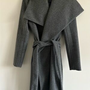 Forever 21 Dark Gray Trench Coat with Tie Belt